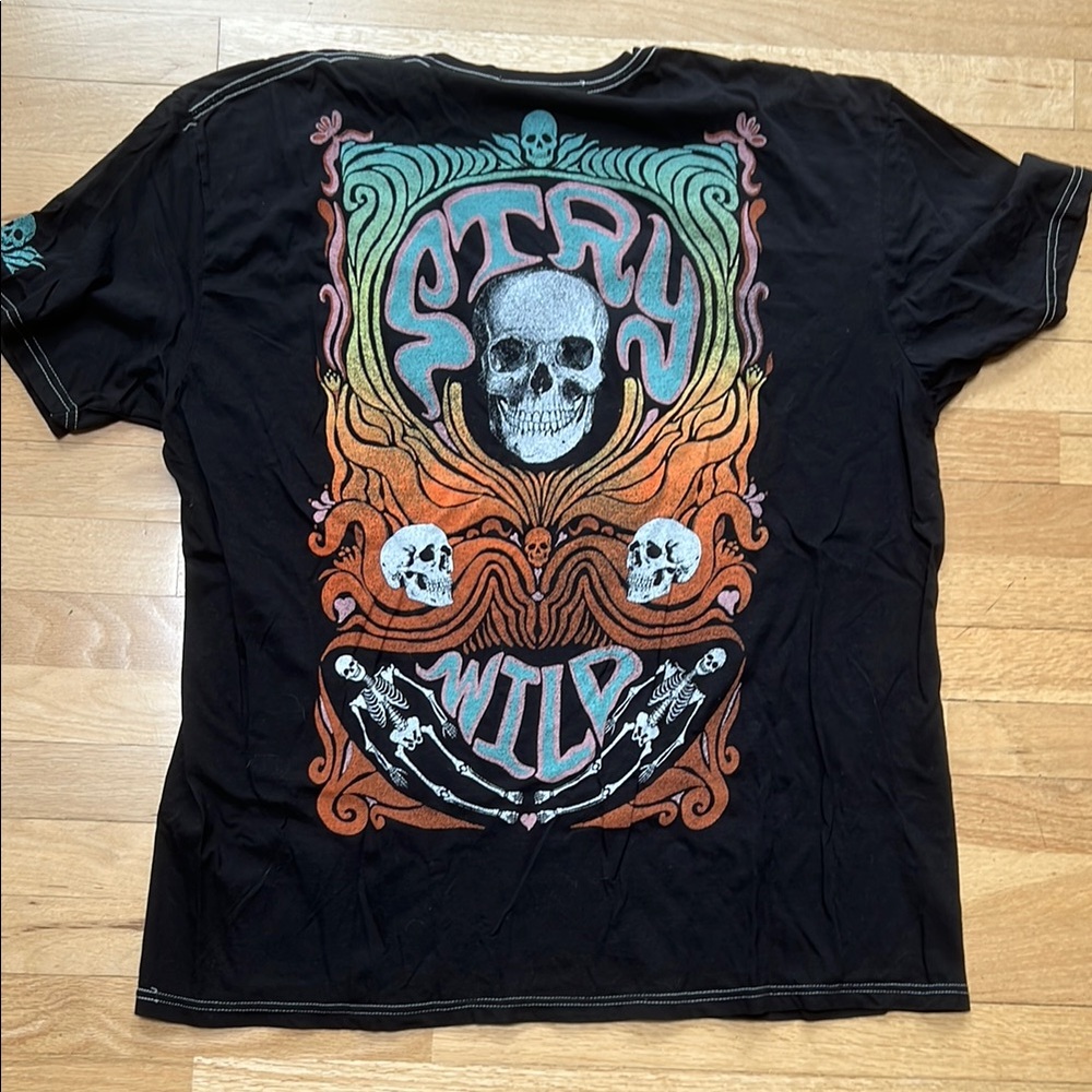 Project Social T Black and Orange Short Sleeve Tee urban outfitters